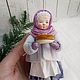 Ватная игрушка Катюша с блинами. Коллекция Масленица, Елочные игрушки, Старая Русса,  Фото №1