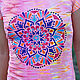 T-shirt with hand-painted 'Multicolored Mandala'. T-shirts. Stone mats. Online shopping on My Livemaster.  Фото №2