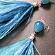 Blue agate feather earrings. Earrings. Svetlana Aivazova (asvstudio). Online shopping on My Livemaster.  Фото №2