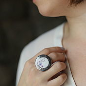 Украшения handmade. Livemaster - original item Ring-a locket for a photo, big round ring. Handmade.
