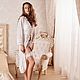 Кружевной халат цвета айвори. Пеньюары и белье. Romantic Wedding. Интернет-магазин Ярмарка Мастеров.  Фото №2