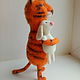 felt toy: Tiger with rabbit. Felted Toy. lilu. My Livemaster. Фото №4