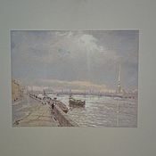 Картины и панно handmade. Livemaster - original item Painting pastel with a view of the Neva river. Handmade.