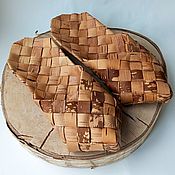 Русский стиль handmade. Livemaster - original item Sandals-sandals of birch bark 