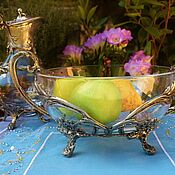 Винтаж handmade. Livemaster - original item An exquisite fruit bowl. ( Tin,crystal).. Handmade.