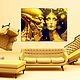 Golden painting of a Girl and an Alien. Fantasy art. Pictures. House of the Sun (irina-bast). My Livemaster. Фото №6