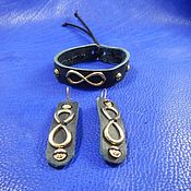 Украшения handmade. Livemaster - original item Jewelry set of bracelet and earrings Loop of infinity. Handmade.