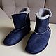 Homemade Ugg boots made of sheepskin blue, Ugg boots, Moscow,  Фото №1
