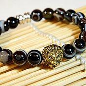 Украшения handmade. Livemaster - original item Bracelet made of beads of Eye agate amulet.. Handmade.