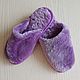 Sheepskin Slippers with a closed Cape women's lilac, Slippers, Moscow,  Фото №1