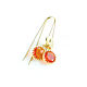 Orange earrings, long earrings, round thread earrings. Earrings. Irina Moro. My Livemaster. Фото №4