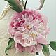 Silk flowers.Peony from silk ' Fabio', Brooches, Moscow,  Фото №1