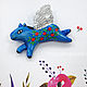 Brooch flying horse made of polymer clay. Brooches. vettochka. My Livemaster. Фото №5