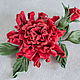 Leather flowers rose-brooch 'the Scarlet flower - 2', Brooches, Lyubertsy,  Фото №1