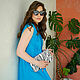 Order Summer Blue Maxi Dress, Blue Long Cotton Dress. mozaika-rus. Livemaster. . Dresses Фото №3