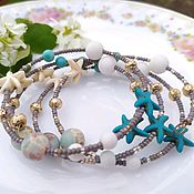Украшения handmade. Livemaster - original item Bracelet made of beads howl stars beads gilded lava. Handmade.