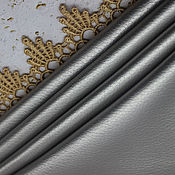 Материалы для творчества handmade. Livemaster - original item Artificial leather 20/16 cm Silver eco-leather. Handmade.