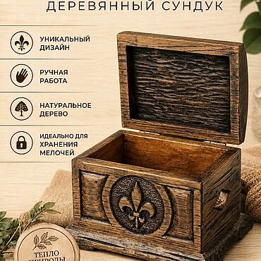 Сувениры и подарки ручной работы. Ярмарка Мастеров - ручная работа Шкатулка-сундук. Handmade.
