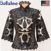 Exclusive women's jacket made of crocodile, Python, leather-print