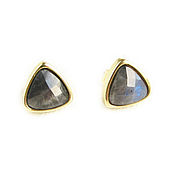 Украшения handmade. Livemaster - original item Labrador earrings, Triangle earrings with labrador stone. Handmade.