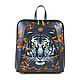 Mochila de cuero plano Tigre en llamas', Classic Bag, St. Petersburg,  Фото №1