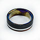 A colored titanium ring with carbon fiber and wood. Rings. asgdesign. My Livemaster. Фото №4