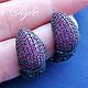 Серьги с малиновой шпинелью ,,KALACHIK,,. Серьги-калачи. Tati Style. Ярмарка Мастеров.  Фото №9