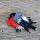Textile brooch with embroidery Bullfinch Bird. Brooches. Heat hands (TeplOlino). My Livemaster. Фото №5