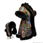 Одежда handmade. Livemaster - original item A top of pavlovoposadskaja shawl with fur. Handmade.
