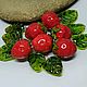 Бусины ягоды стеклянные "Клубничка" Стекло lampwork, Бусины, Москва,  Фото №1