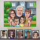 Family cartoon-picture by photo. Gift to father, father, head of the family, Caricature, Moscow,  Фото №1