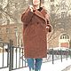 Пальто дизайнерское из рыжего и красного мохера. Пальто. Lera Samaryanova (moda-xxl-ru). Ярмарка Мастеров.  Фото №4