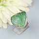 Ring with chrysoprase. Silver