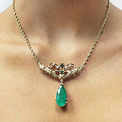 1.35tcw 18K Colombian Emerald Oval & Diamond Necklace, Emerald Pendant