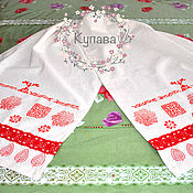 Русский стиль handmade. Livemaster - original item Linen towel 