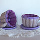 Textile tea set. Teapot, cups and saucer. lilac. Dinnerware Sets. Elena Gavrilova. My Livemaster. Фото №5