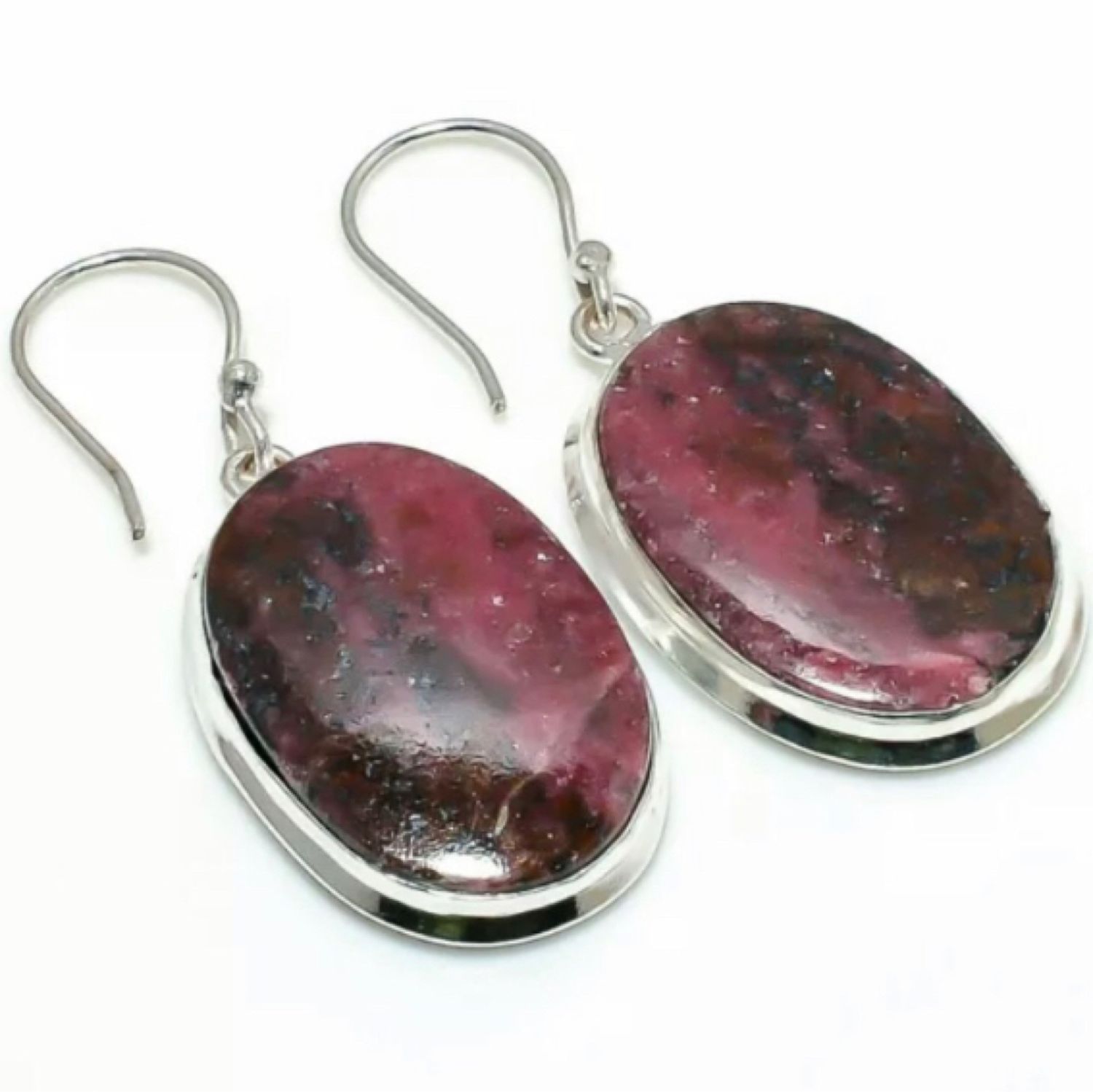 Серьги розовый натуральный родонит в интернет-магазине Ярмарка Мастеров ...