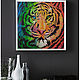  "Радужный тигр" картина акрилом. Картины. Картины LanArt. Ярмарка Мастеров.  Фото №6