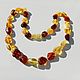 Amber Beads made of Natural Amber for a girl woman 44 cm, Beads2, Kaliningrad,  Фото №1