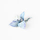 Брошечка белая роза с серо-голубыми листьями Ледяной бутон, Брошь-булавка, Москва,  Фото №1