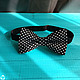 Black bow tie with white polka dots you buy in the online shop and worldwide shipping
