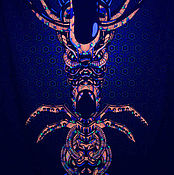 Для дома и интерьера handmade. Livemaster - original item Шаманское светящееся флюрное полотно "Magic Alien Totem". Handmade.