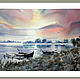 watercolor. landscape. Boats at sunset. Pictures. ArtShipilina. My Livemaster. Фото №5