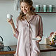 Длинная рубашка Sieste из тенселя пудровый цвет, Пижамы, Москва,  Фото №1