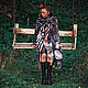Light Black and White Cotton Coat with Print Stripes. Coats. mongolia. Online shopping on My Livemaster.  Фото №2