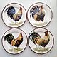 Painted porcelain Plate Rooster collection 4-piece, Plates, Kazan,  Фото №1
