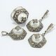Jewelry set marcasite pearl silver 925 VAR0003, Jewelry Sets, Yerevan,  Фото №1