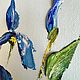 Order Mini painting irises in a frame. Small paintings with irises. Zabaikalie. Livemaster. . Pictures Фото №3
