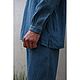 Рубашка унисекс из вареной крапивы Рами Ramie Draftsman Shirt Blue. Рубашки мужские. VÄN Studio. Ярмарка Мастеров.  Фото №4