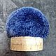 Blue knitted mink beret. Caps. National Brand. My Livemaster. Фото №5